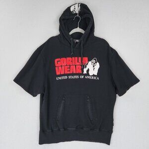 Gorilla Wear Sweater Mens 3XL Black Boston Short Sleeve Hoodie Casual Pullover